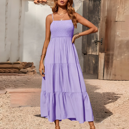 Rosa™ | Luchtige midi-jurk met gesmokte top