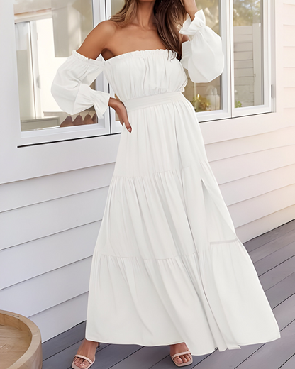 Elisa™ | Off-shoulder maxi-jurk met hoge split