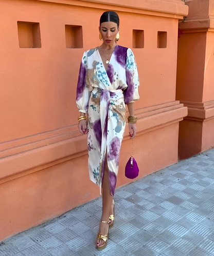 Sylvia™ | Chique Jurk met Abstracte Print