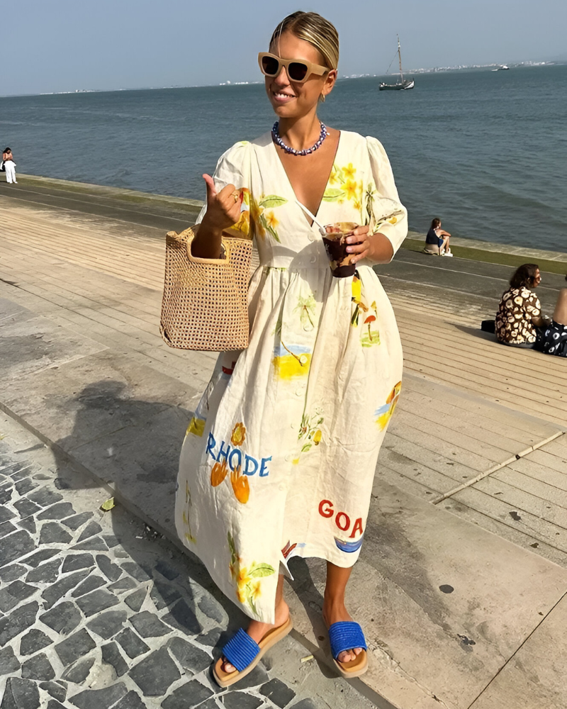 Stephanie™ | Gedrukte Midi-jurk