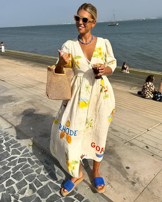 Stephanie™ | Gedrukte Midi-jurk