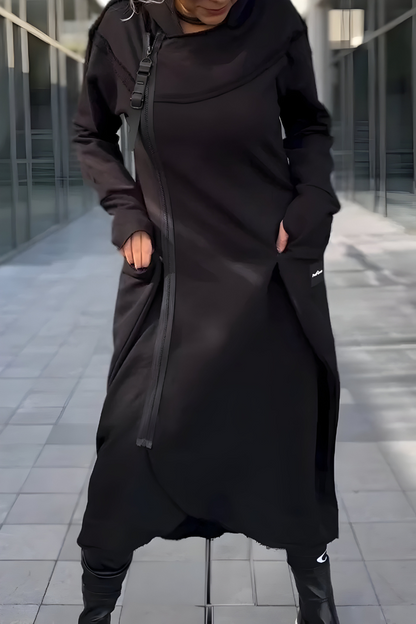 Estelle™ | Lange Hoodie Jurk met Ritssluiting