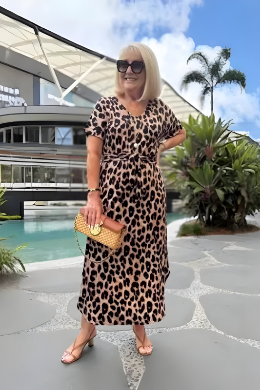 Lily™ | Dames Lange Leopardprint Maxi Jurk