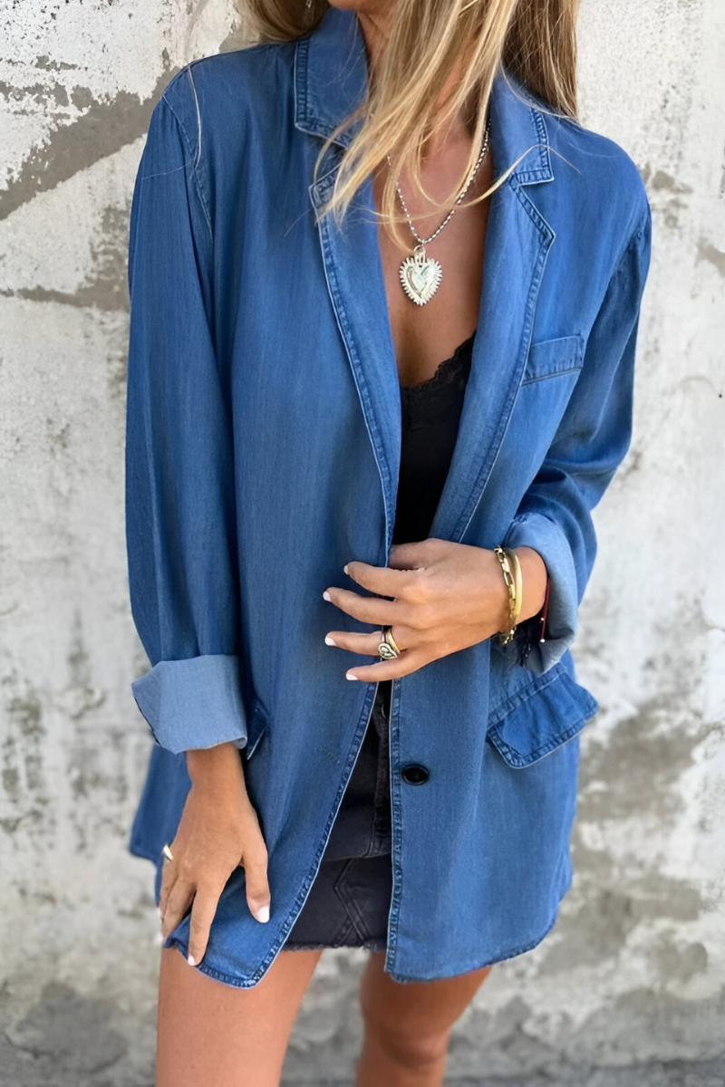 Elina™ | Denim-look oversized hemd