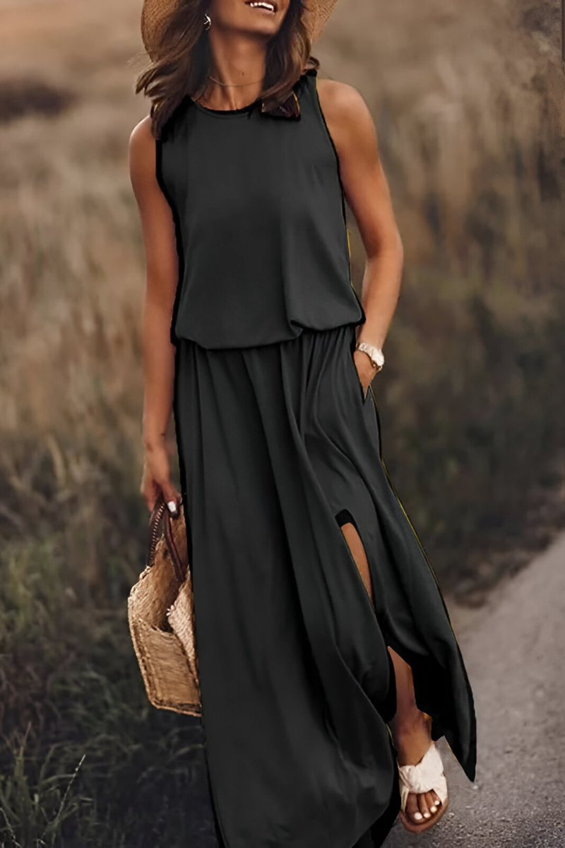 Sophie™ | Elegante Mouwloze Maxi Jurk met Tailleband