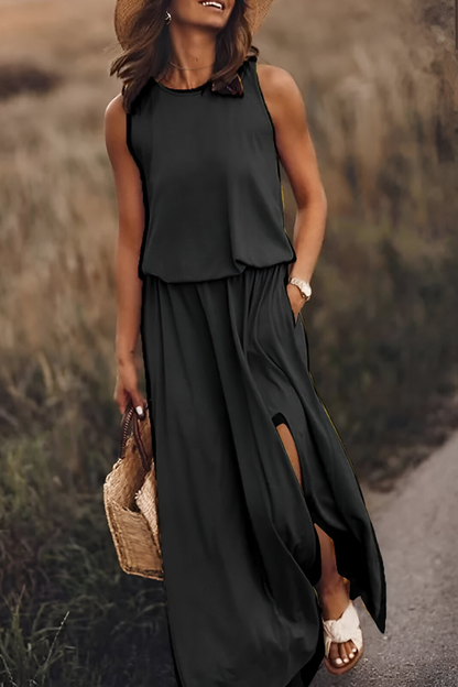 Sophie™ | Elegante Mouwloze Maxi Jurk met Tailleband
