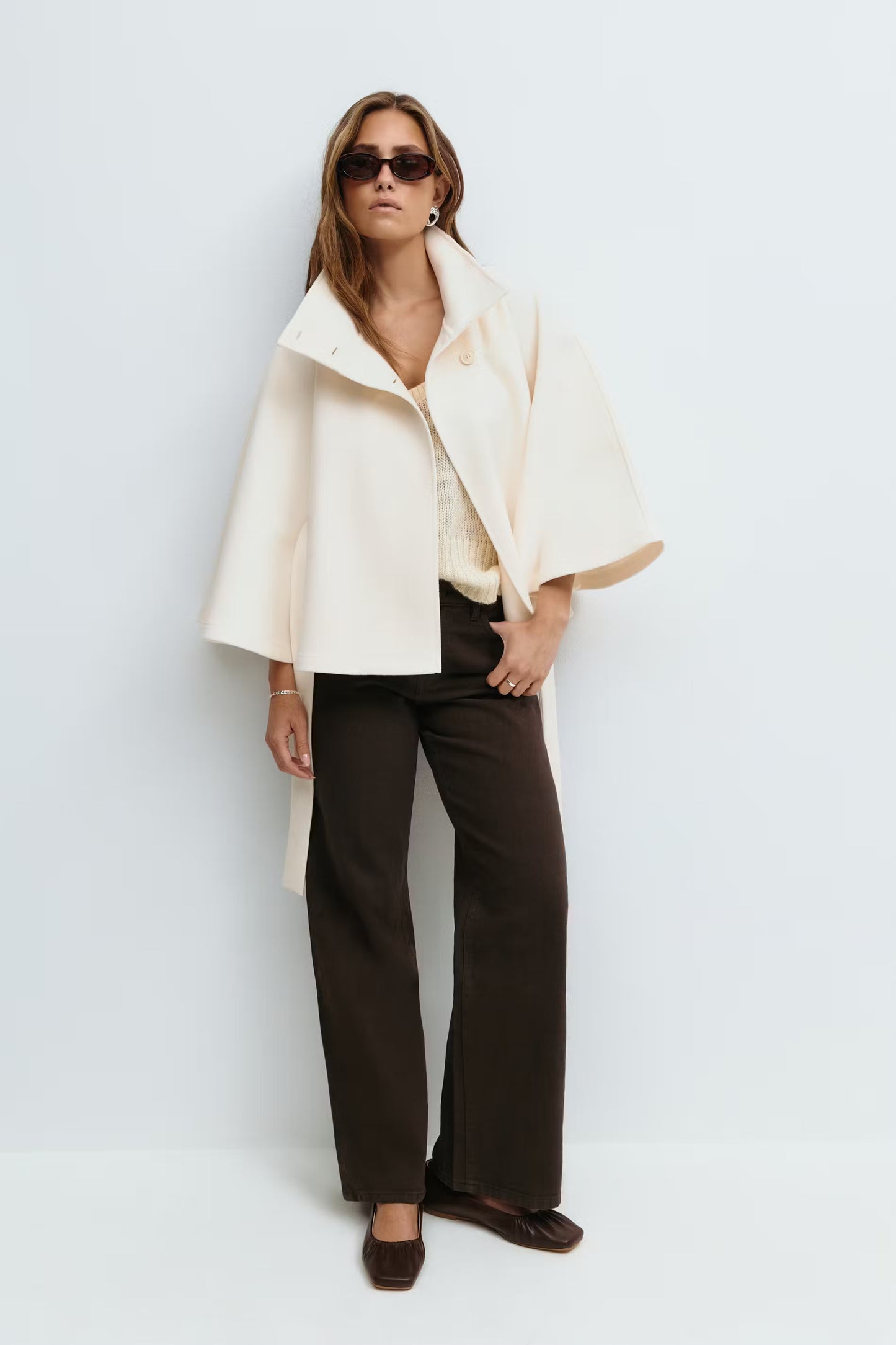 Aurora™ | Elegante Wolmix Cape met Ceintuur