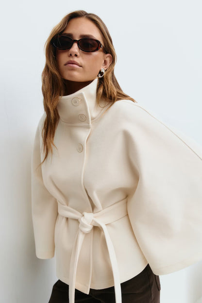 Aurora™ | Elegante Wolmix Cape met Ceintuur
