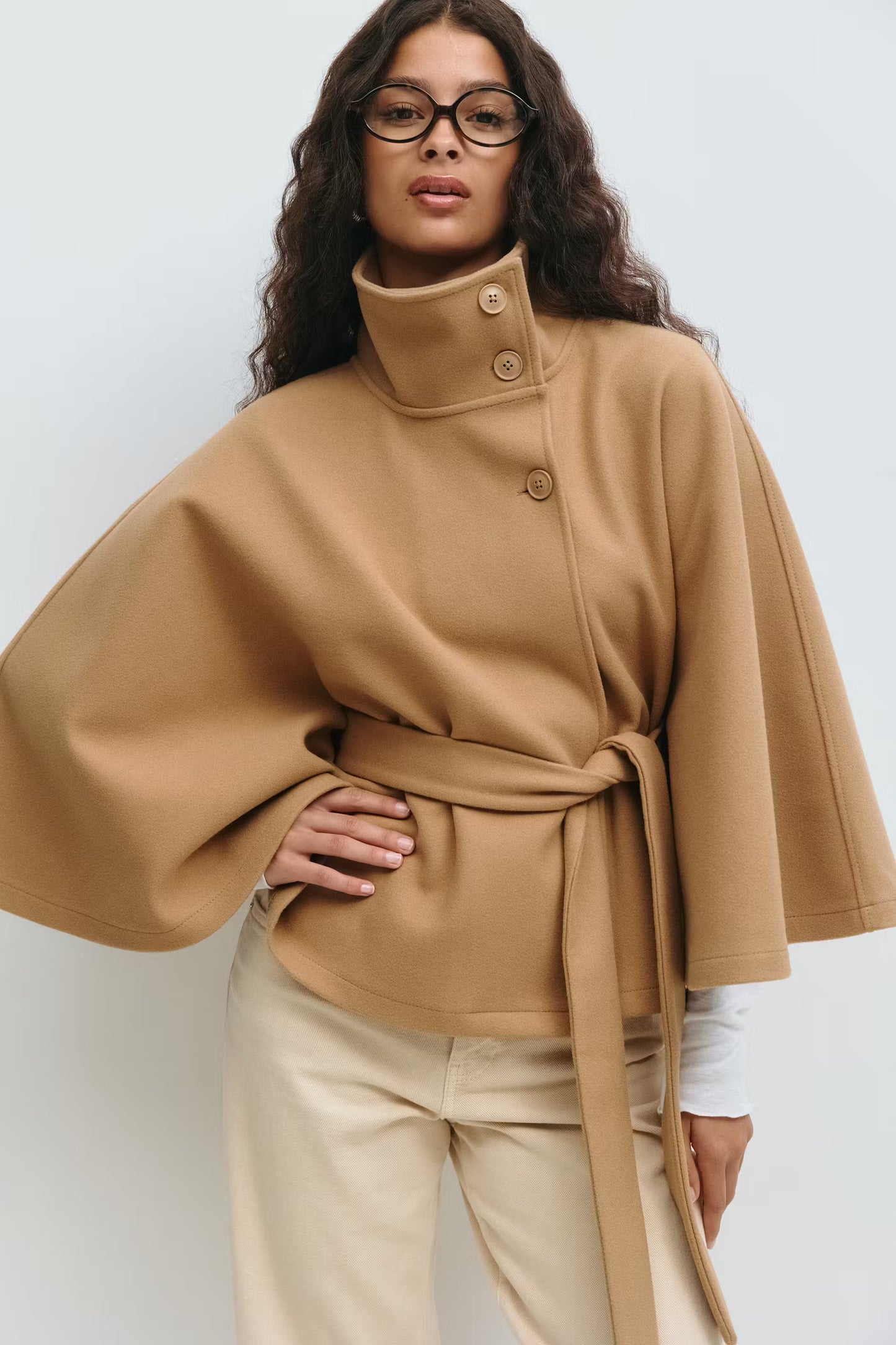Aurora™ | Elegante Wolmix Cape met Ceintuur