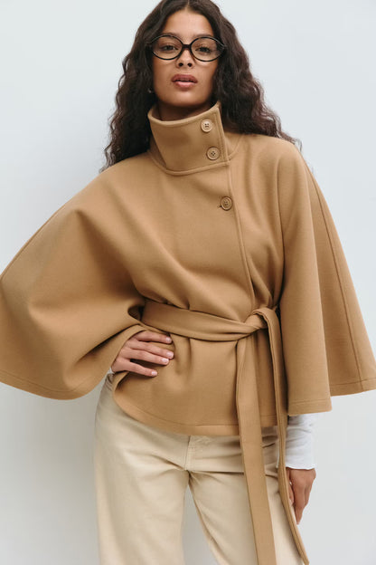 Aurora™ | Elegante Wolmix Cape met Ceintuur