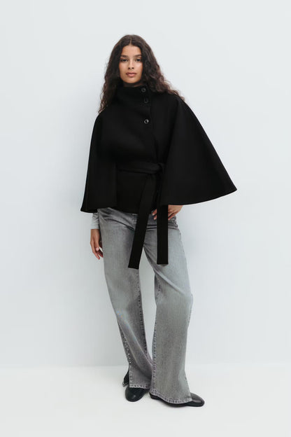 Aurora™ | Elegante Wolmix Cape met Ceintuur