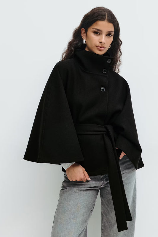 Aurora™ | Elegante Wolmix Cape met Ceintuur