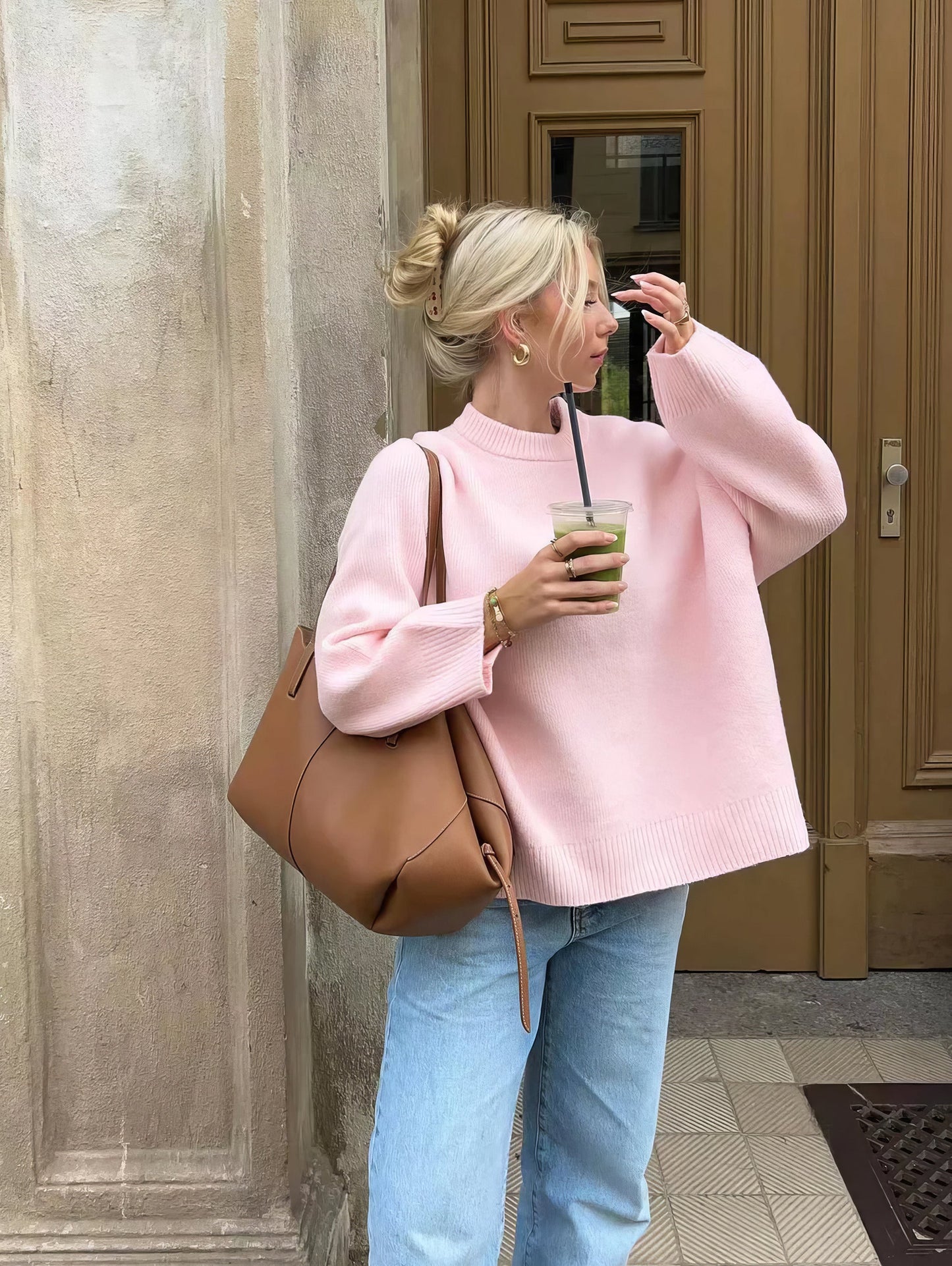 Nova™ | Roze Trui met Comfortabele Pasvorm