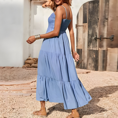 Rosa™ | Luchtige midi-jurk met gesmokte top