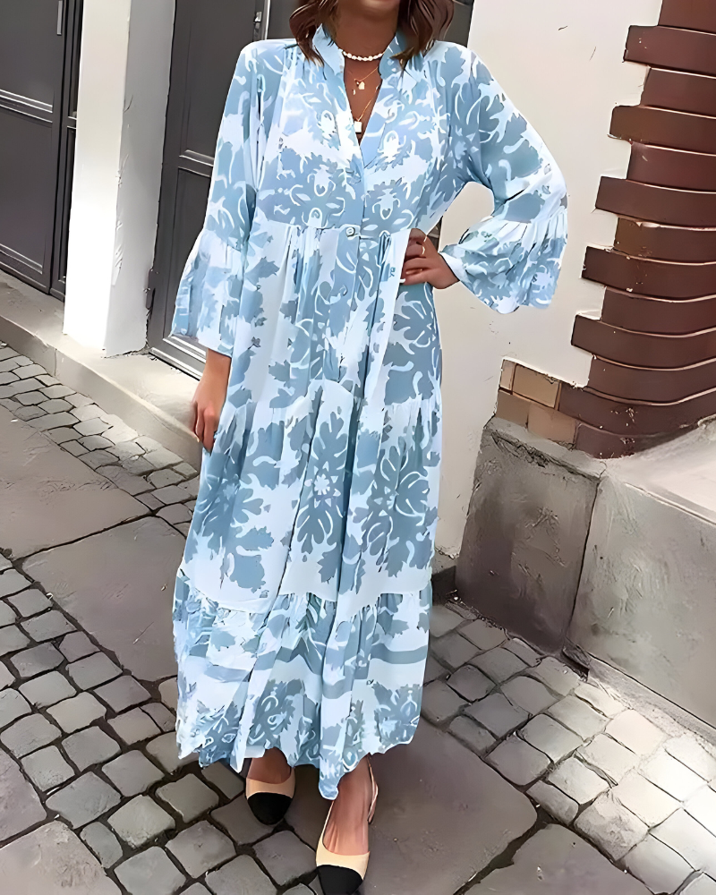 Sabrina™ | Bloemen Maxi-jurk