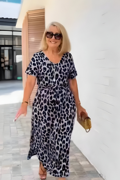 Lily™ | Dames Lange Leopardprint Maxi Jurk