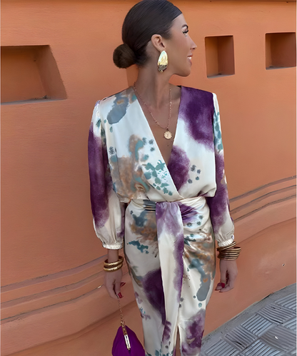 Sylvia™ | Chique Jurk met Abstracte Print