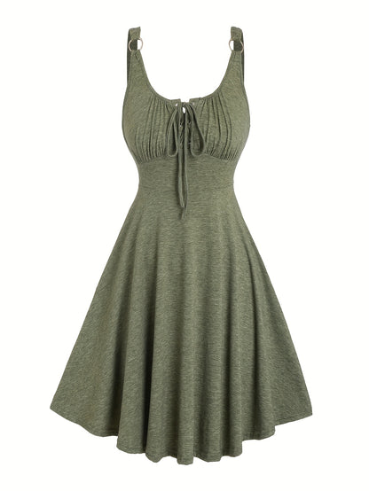 Jade™ | Casual jurk met striksluiting en ronde hals
