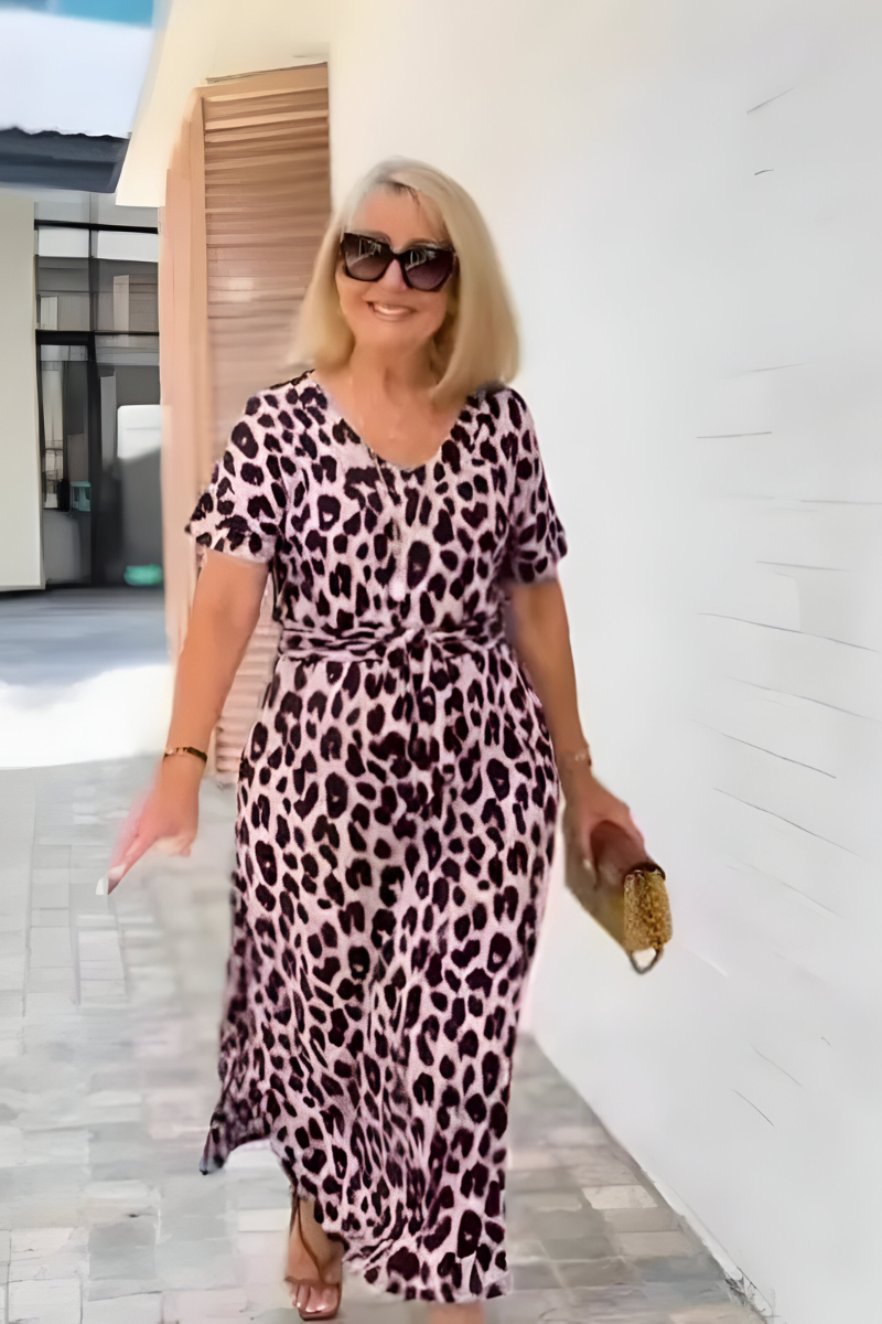 Lily™ | Dames Lange Leopardprint Maxi Jurk