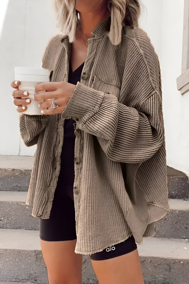 Mila™ | Zachte Gebreide Cardigan met Wafelstructuur