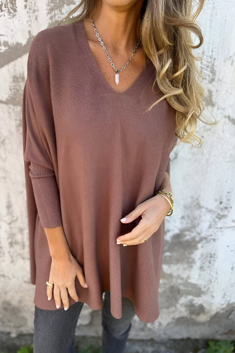 Céline™ | Zachte Oversized Trui met V-hals