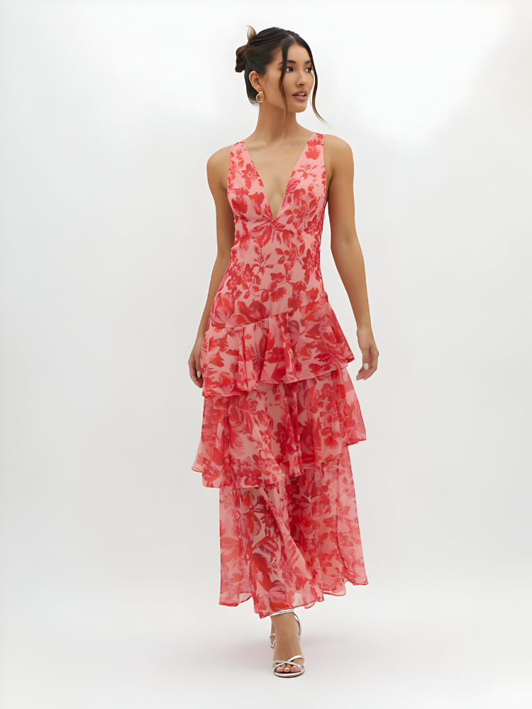 Heleen™ | Maxi Jurk met Bandjes en Ruches
