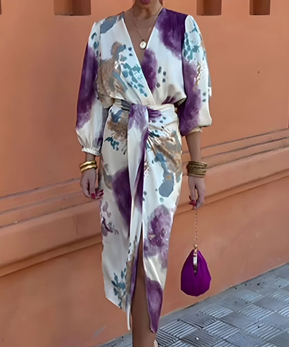 Sylvia™ | Chique Jurk met Abstracte Print