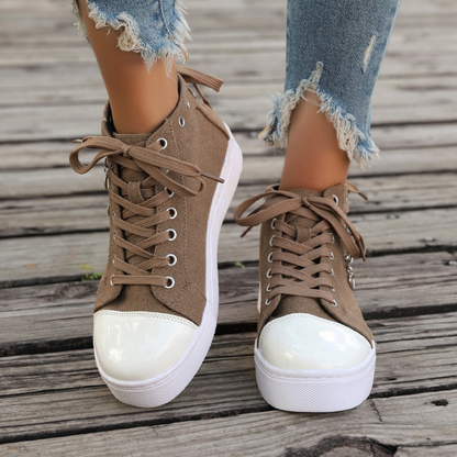 Kim™ | Orthopedische Hoge Sneakers met spijkerstof