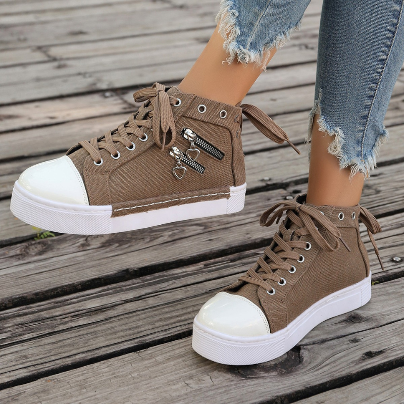 Kim™ | Orthopedische Hoge Sneakers met spijkerstof