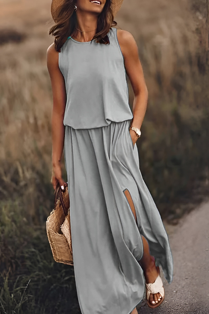 Sophie™ | Elegante Mouwloze Maxi Jurk met Tailleband