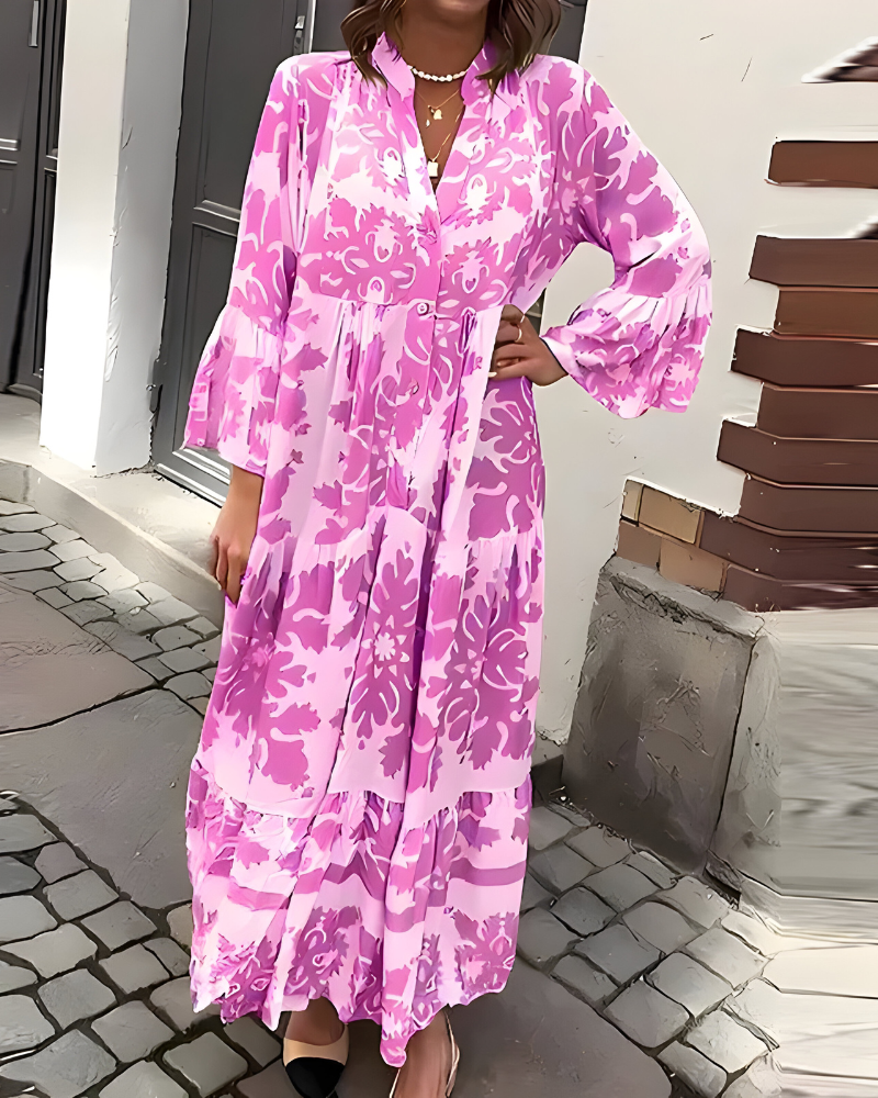 Sabrina™ | Bloemen Maxi-jurk