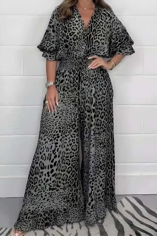 Merel™ | Luipaardprint Casual Loose Jumpsuit