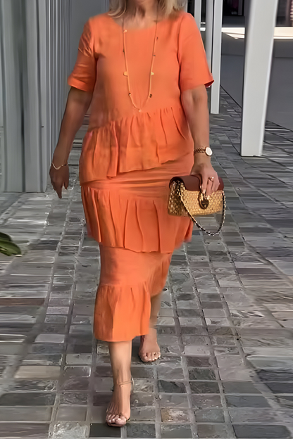 Luna™ | Katoenen Jurk Met Korte Mouwen