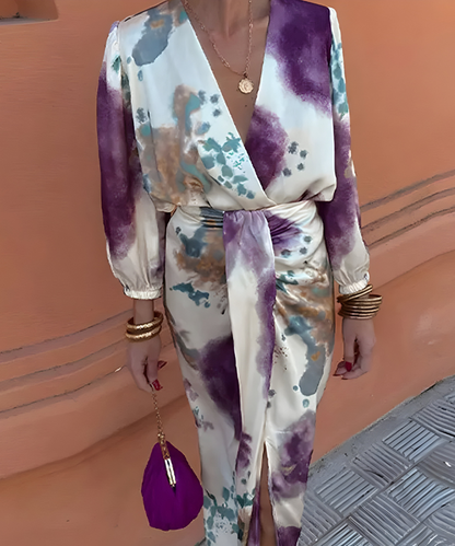 Sylvia™ | Chique Jurk met Abstracte Print