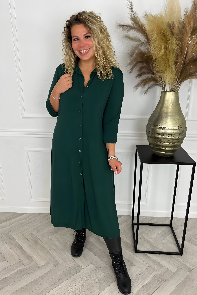 Olivia™ | Kreukvrije Zijden Maxi-Blousejurk