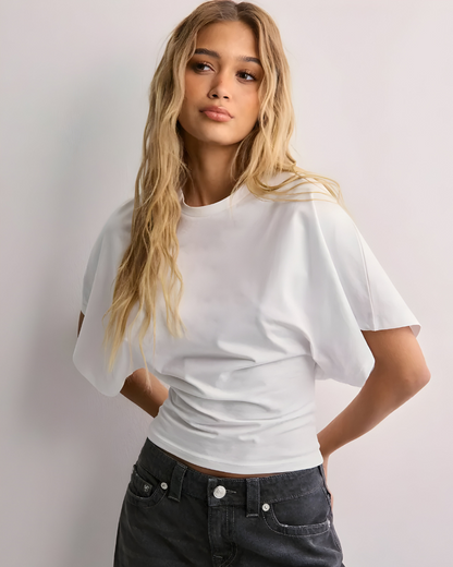 Lina™ | Ronde Hals Top met Brede Mouwen