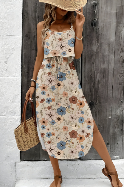 Saar™ | Mouwloze zomerjurk met abstracte print en elastische taille