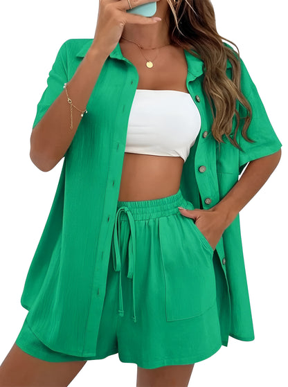 Noé™ | Luchtige co-ord set met blouse & shorts