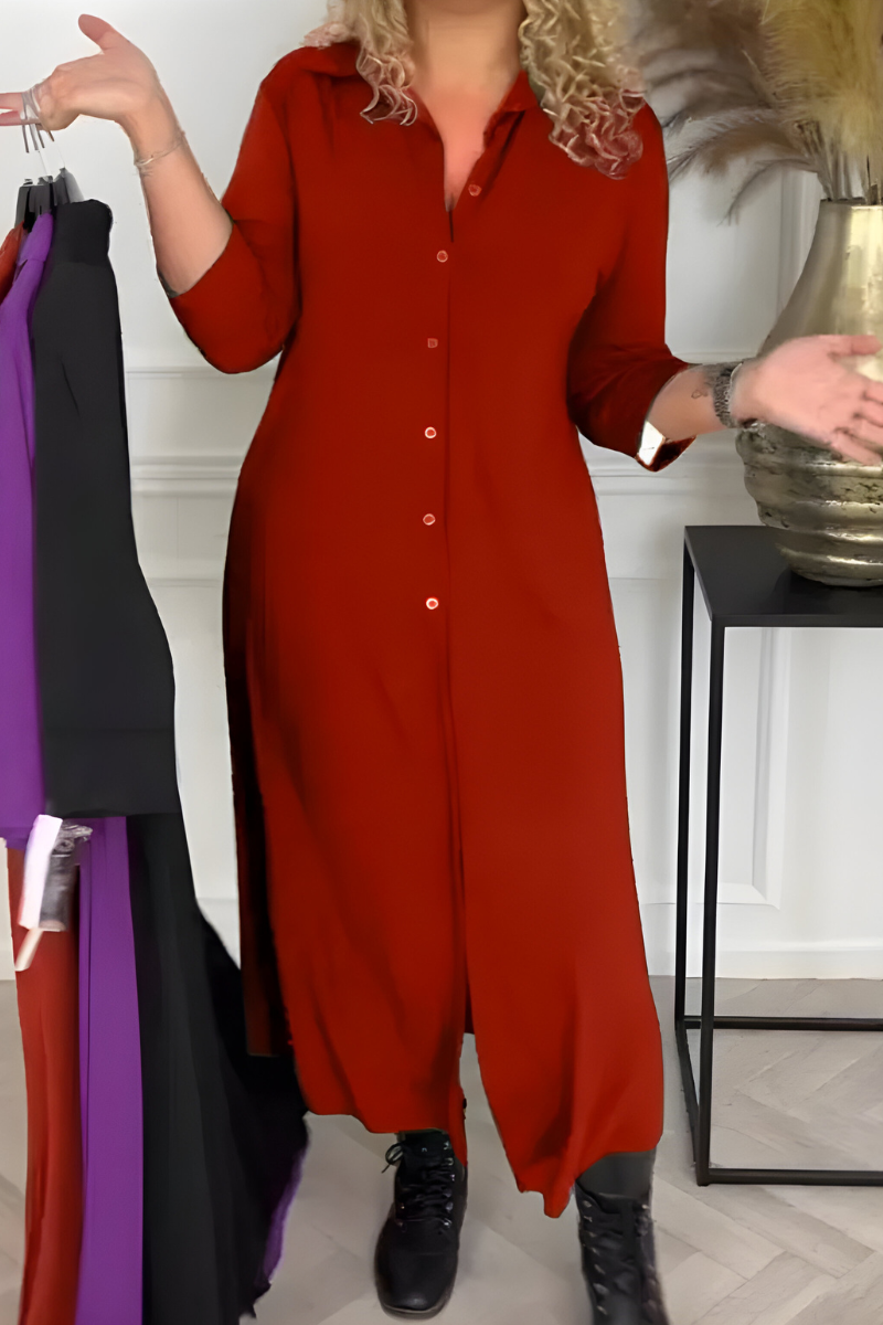 Olivia™ | Kreukvrije Zijden Maxi-Blousejurk