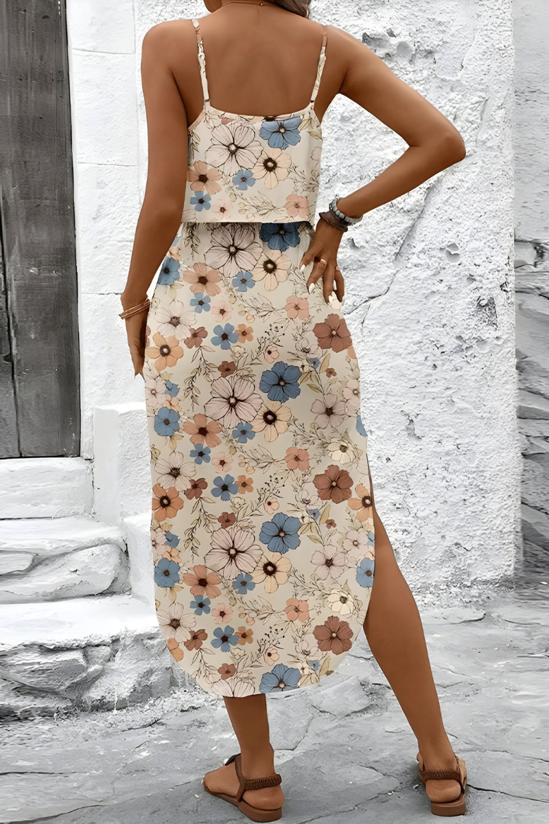 Saar™ | Mouwloze zomerjurk met abstracte print en elastische taille