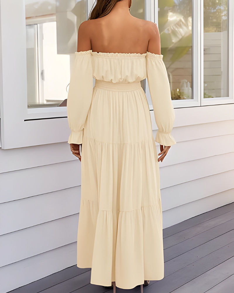 Elisa™ | Off-shoulder maxi-jurk met hoge split