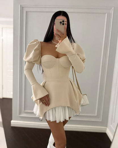 Monic™ | Chique Jurk met Pofmouwen