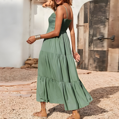 Rosa™ | Luchtige midi-jurk met gesmokte top