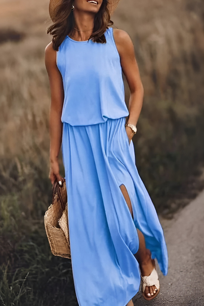 Sophie™ | Elegante Mouwloze Maxi Jurk met Tailleband