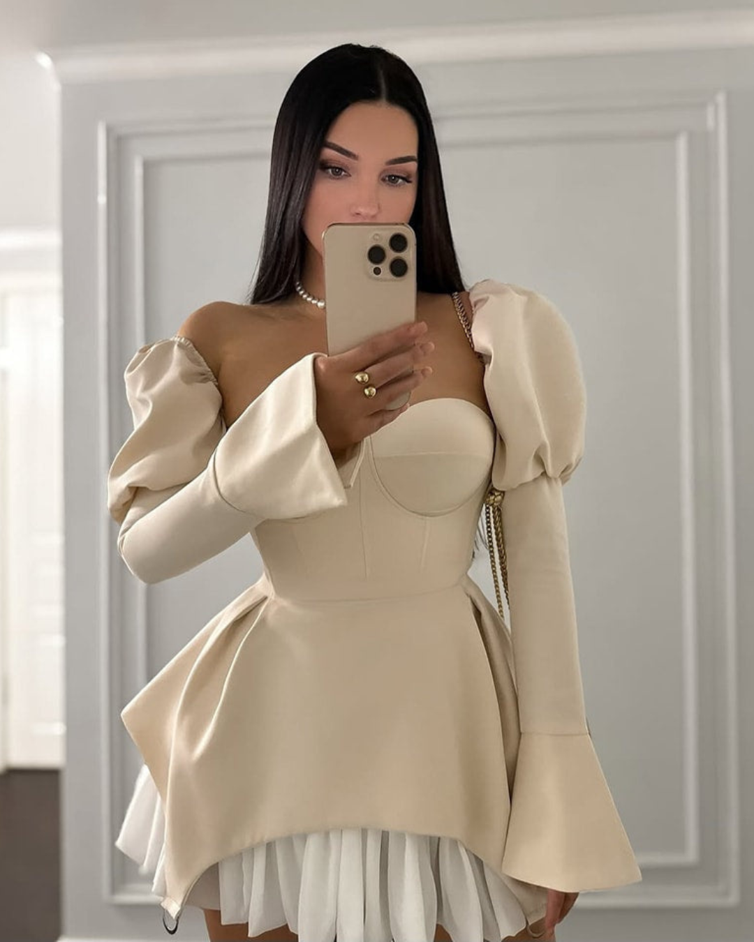 Monic™ | Chique Jurk met Pofmouwen