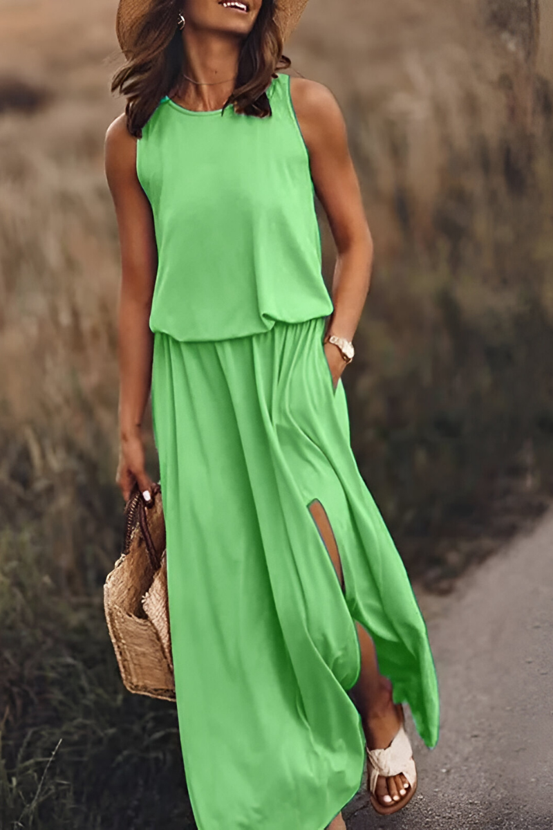 Sophie™ | Elegante Mouwloze Maxi Jurk met Tailleband