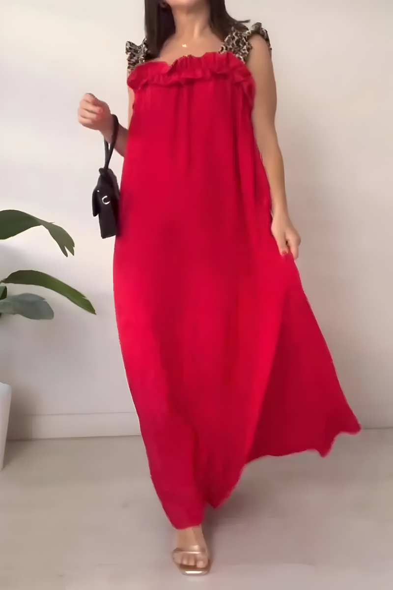 Veerle™ | Luchtige Zomerjurk met Luipaardbandjes