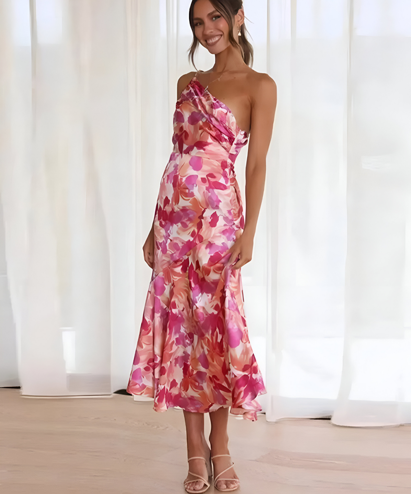 Laura™ | One-Shoulder Bloemenjurk