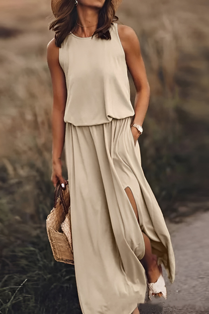 Sophie™ | Elegante Mouwloze Maxi Jurk met Tailleband