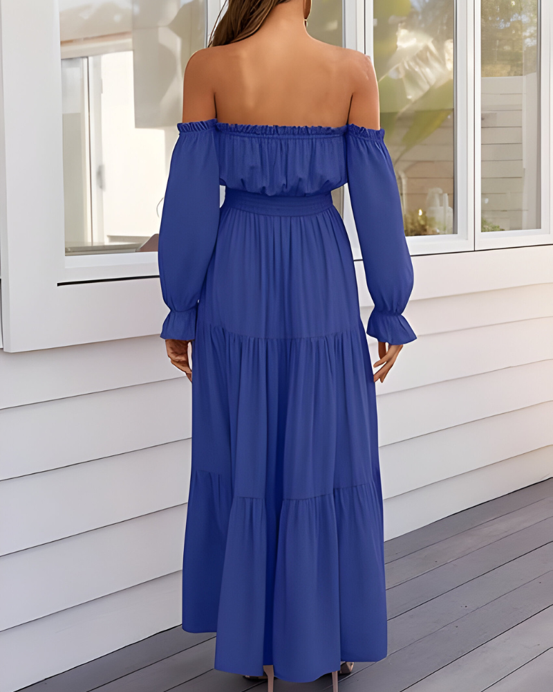 Elisa™ | Off-shoulder maxi-jurk met hoge split